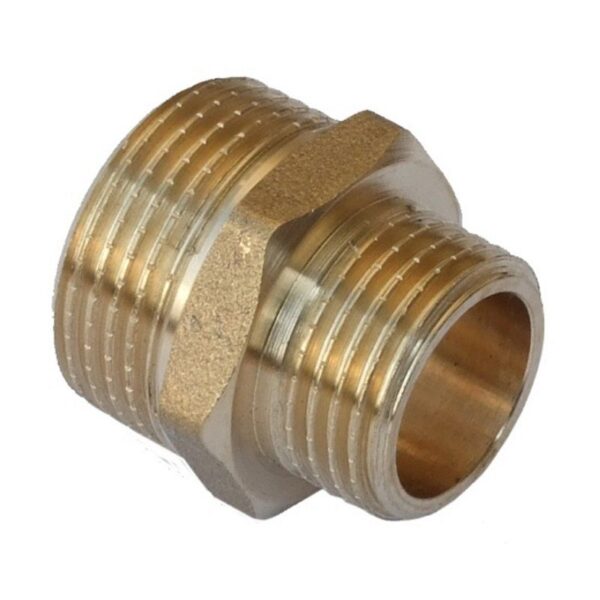 Ниппель переходной DN15х10 (1/2"НР х 3/8"НР) латунь LD (100)