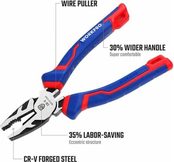 Плоскогубцы комбинированные 200мм (8 дюймов) CR-V WORKPRO WP231026