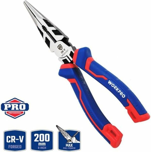 Длинногубцы WORKPRO 200 мм ( 8 дюймов) CR-V WP231021
