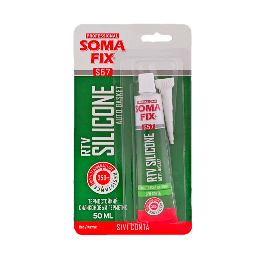 SOMA FIX Силиконовый герметик термостойкий RTV ( КРАСНЫЙ) в тюбике 50 мл SOMA FIX Силиконовый герметик термостойкий RTV ( КРАСНЫЙ) в тюбике 50 мл