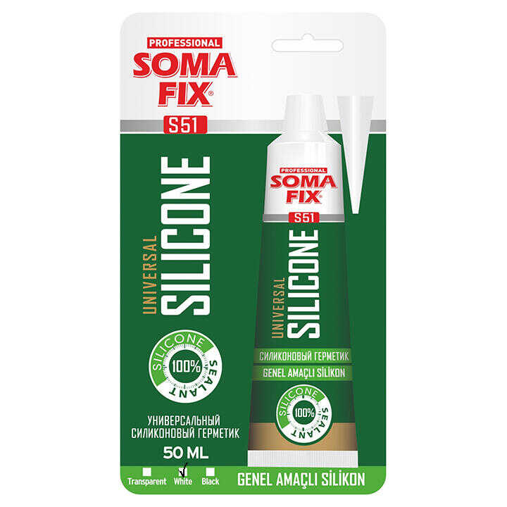 SOMA FIX Герметик силиконовый универсальный (чёрный),в тюбике 50 мл. SOMA FIX Герметик силиконовый универсальный (чёрный),в тюбике 50 мл.