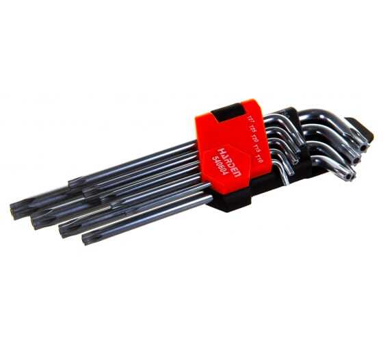 540604 Набор ключей имбусовых шестигранных TORX, 18 см., CrV, 9 шт.// HARDEN