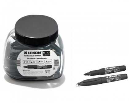 Маркер перманентный карманный LEKON MINI 2 мм 80/320/1280 ЧЕРНЫЙ 014882