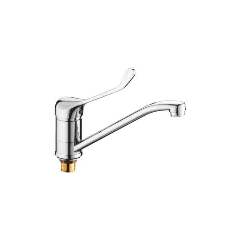 A4141 Смеситель для кухни с гайкой,однорычажный.Хром.Φ40