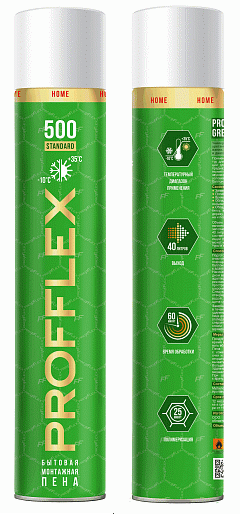 Пена монтажная PROFFLEX 500 STANDARD бытовая Пена монтажная PROFFLEX 500 STANDARD бытовая