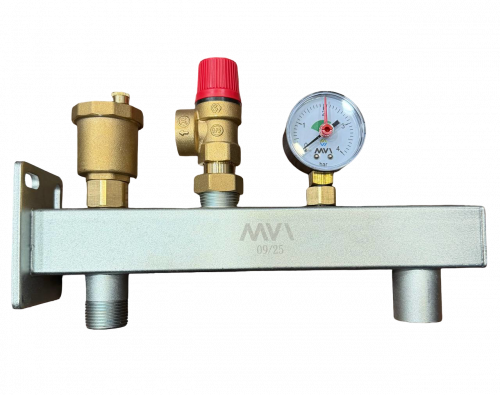 SE.513.05 Группа безопасности котла MVI 3/4" с манометром, предохран. клапаном и автоматич. воздух.