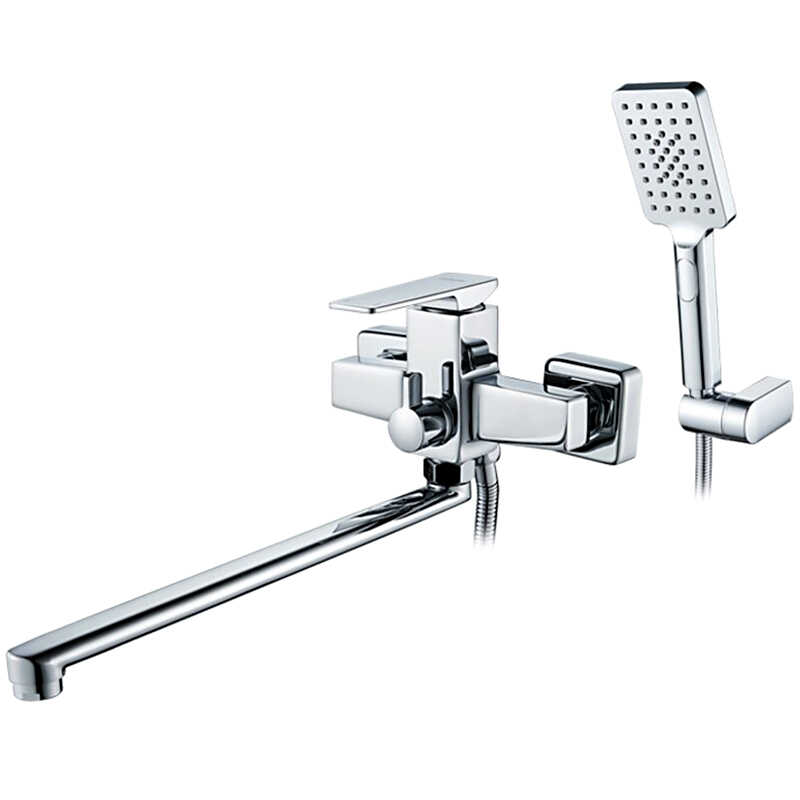 A71124 Смеситель для ванныс длинным изливом 350 мм.Дивертор в корпусе Излив: A35F