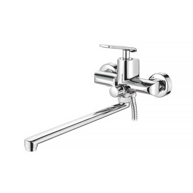 A71123 Смеситель для ванны с дл/изливом 350 мм.Дивертор в корпусе.Латунь 0,35мм.