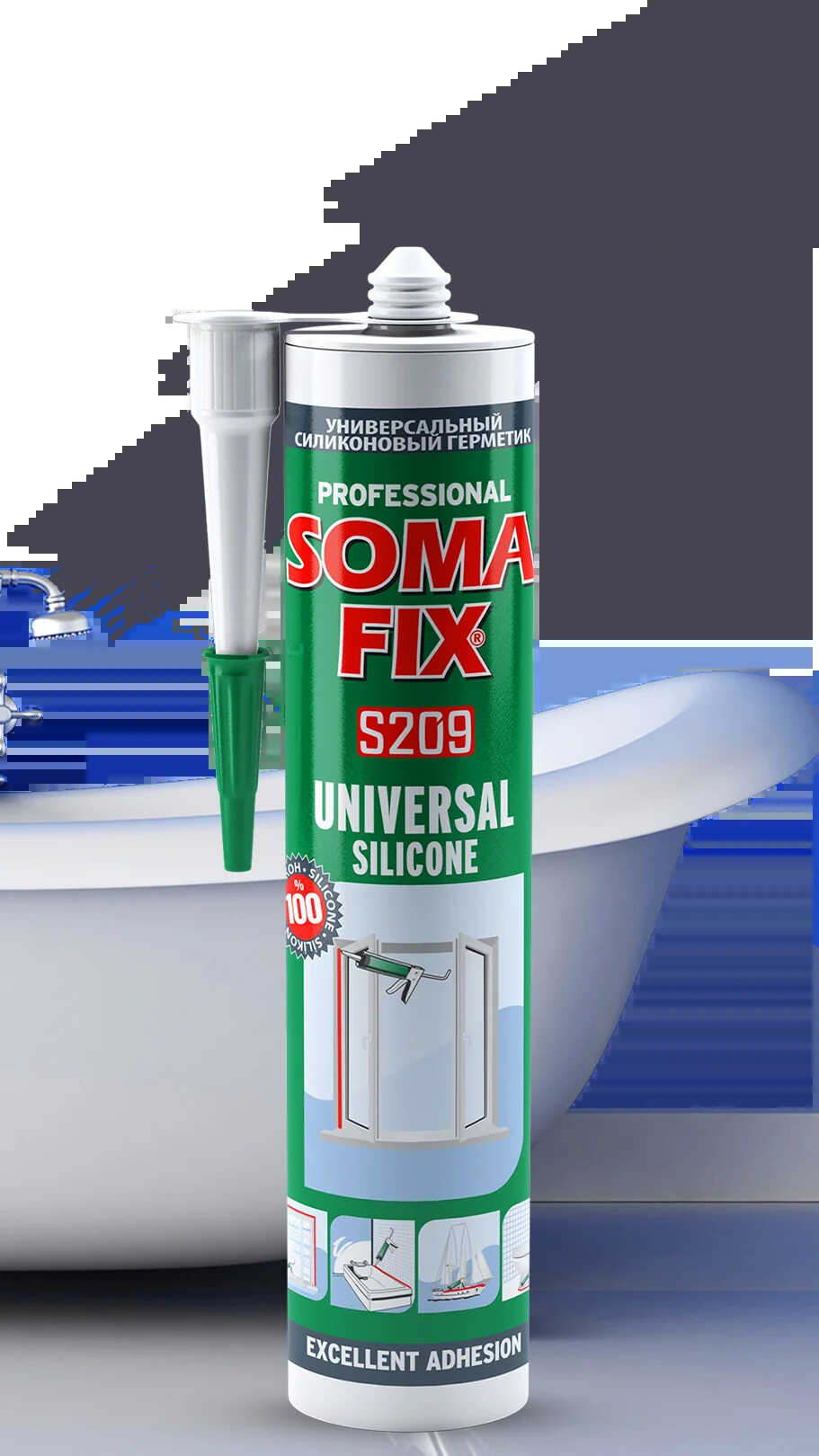 SOMA FIX Герметик силиконовый универсальный (антрацит), 280 мл. SOMA FIX Герметик силиконовый универсальный (антрацит), 280 мл.