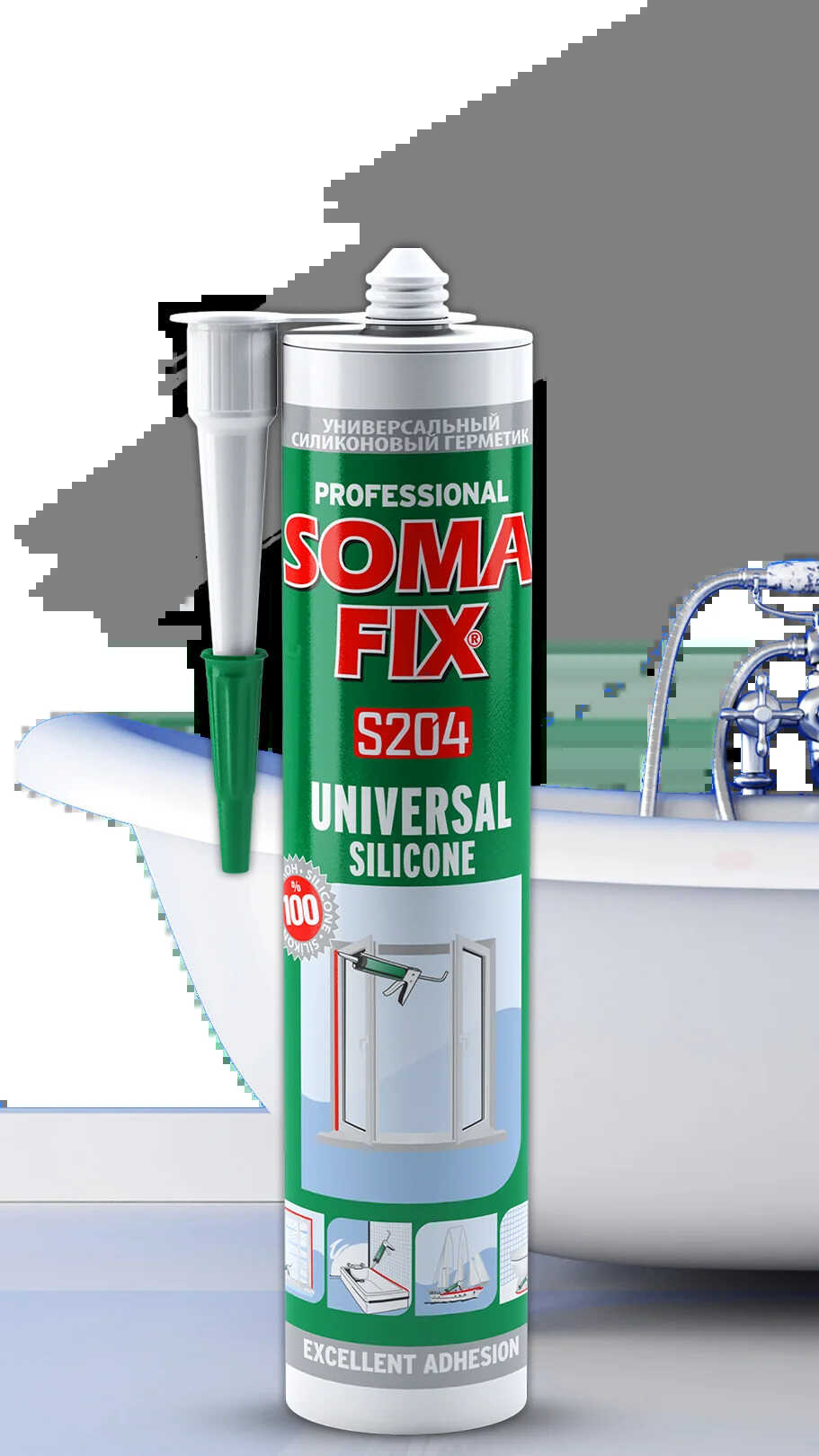 SOMA FIX Герметик силиконовый универсальный (серый), 280 мл. SOMA FIX Герметик силиконовый универсальный (серый), 280 мл.