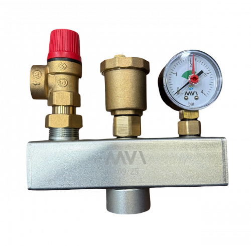 SE.511.06 Группа безопасности котла MVI 1" с манометром, предохран.  клапаном и автомат.воздухоотв.